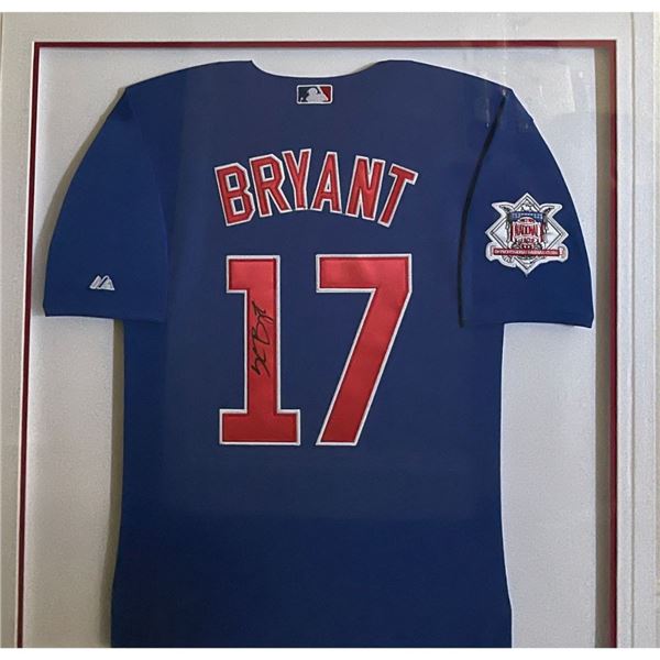Signed and Framed Kris Bryant Cubs Jersey