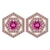 Certified 1.38 Ctw Pink Tourmaline And Diamond 14k Rose