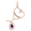 Certified 0.60 Ctw Amethyst And Diamond Pendant For wom
