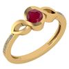 Image 1 : Certified 0.52 Ctw Ruby And Diamond 18K Yellow Gold Rin