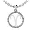 Certified 0.19 Ctw SI2/I1 Diamond 14K White Gold Zodiac