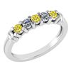 Certified 0.39 Ctw Treated Fancy Yellow Diamond 18K Whi