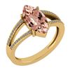 Certified 2.20 Ctw Morganite And Diamond VS/SI1 Ring 14