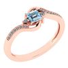 Certified 0.51 Ctw Blue Topaz And Diamond 14k Rose Gold