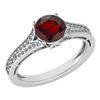 Certified 1.47 Ctw Garnet And Diamond Wedding/Engagemen