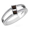 Certified 0.60 Ctw Smoky Quarzt And Diamond 14k White G