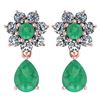 Image 1 : Certified 4.86 Ctw Emerald And Diamond 18K Rose Gold Ha