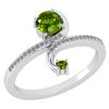 Image 1 : Certified 0.85 Ctw Peridot And Diamond 14k White Gold H