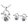 Certified 0.93 Ctw Diamond Tiny Angel Necklace + Earrin