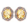 Image 1 : Certified 0.88 Ctw Citrine And Diamond 14K Rose Gold St