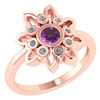 Image 1 : Certified 0.32 Ctw Amethyst And Diamond 14k Rose Gold R
