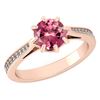 Certified 0.99 Ctw Pink Tourmaline And White Diamond We