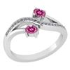 Certified 0.53Ctw Pink Tourmaline And Diamond 14k White