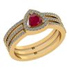 Certified 0.91 Ctw Ruby And Diamond 14k Rose Gold Halo