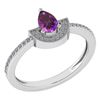 Certified 0.64 Ctw Amethyst And Diamond 18k White Gold