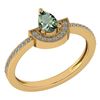 Certified 0.64 Ctw Green Amethyst And Diamond 14k Yello