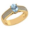 Certified 1.2Ctw Aquamarine And Diamond 14k Yellow Gold