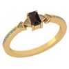 Certified 0.39 Ctw Smoky Quarzt And Diamond 14k Yellow