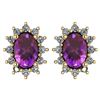 Image 1 : Certified 1.24 Ctw Amethyst And Diamond 14k Yellow Gold