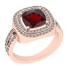 Image 1 : Certified 2.38 Ctw I2/I3 Garnet And Diamond 14K Rose Go