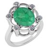 Certified 5.83 Ctw Emerald And Diamond VS/SI1 Halo Ring