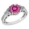 Certified 1.51 Ctw Pink Tourmaline And Diamond 14K Whit