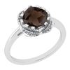 Certified 1.15 Ctw Smoky Quartz And Diamond SI1/SI2 14K