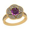 Image 1 : Certified 1.75 Ctw i2/i3 Amethyst And Diamond 10K Yello