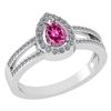 Certified 0.74 CTW Pink Tourmaline And Diamond 14k Whit