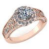 Certified 1.89 Ctw Diamond Halo Ring For Engagement/Wed