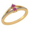 Certified 0.22Ctw Pink Tourmaline And Diamond 14k Yello