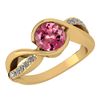 Image 1 : Certified 1.44 Ctw Pink Tourmaline And Diamond 14k Yell