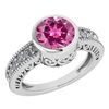 Image 1 : Certified 1.95 Ctw Pink Tourmaline And Diamond Wedding/