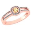 Certified 0.57 Ctw Citrine And Diamond 14k Rose Gold Ha