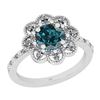 Certified 1.45 Ctw I2/I3 Treated Fancy Blue And Diamond
