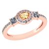 Certified 0.77 Ctw Citrine And Diamond 14k Rose Gold Ha