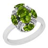 Image 1 : Certified 3.14 Ctw I2/I3 Peridot And Diamond 14K White