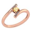 Certified 0.27 Ctw Citrine And Diamond 14k Rose Gold Ha