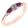 Certified 0.77 Ctw Amethyst And Diamond 14k Rose Gold H
