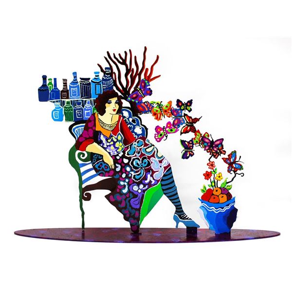 Patricia Govezensky- Original Painting on Cutout Steel "Sunday Morning"