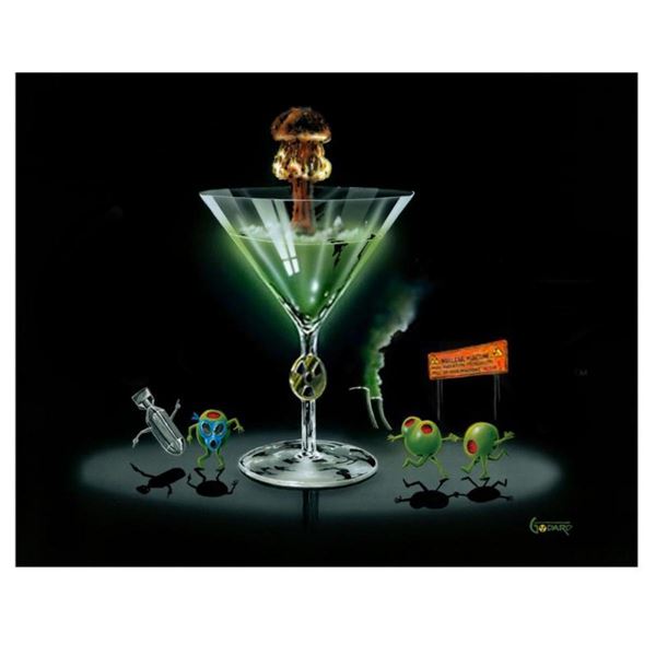Michael Godard "Nuclear Martini" Limited Edition Giclee on Canvas, Numbered and Signed with COA. Gal