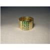 Image 1 : 18K Gold Tsavorite Green Garnet Wide Band Ring #1906339