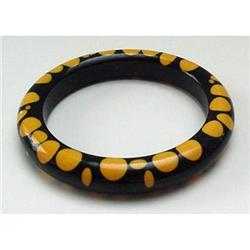 Bakelite Vintage Black Bangle with Random #1916613