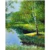 Image 1 : Impressionism oil "Near lake" by Russian #1934591