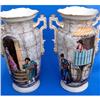 Image 1 : WELL PAINTED OLD PARIS PAIR OF VASES EXTRA NICE#1934748