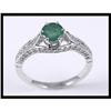 Image 1 : Graceful Platinum Emerald and Diamond Ring #1934922