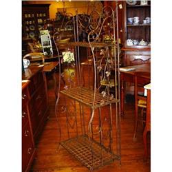 Large French iron baker's rack with 3 shelves #1935091