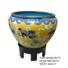 Image 1 : Antique Yellow Fu-Dog Motifs Cloisonné Pot #1935259