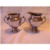 Image 1 : Vintage Chrome on Copper Cream and Sugar Set #1941656