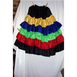 Vintage Ruffled Tafeta Mexican Dance Skirt #1942221